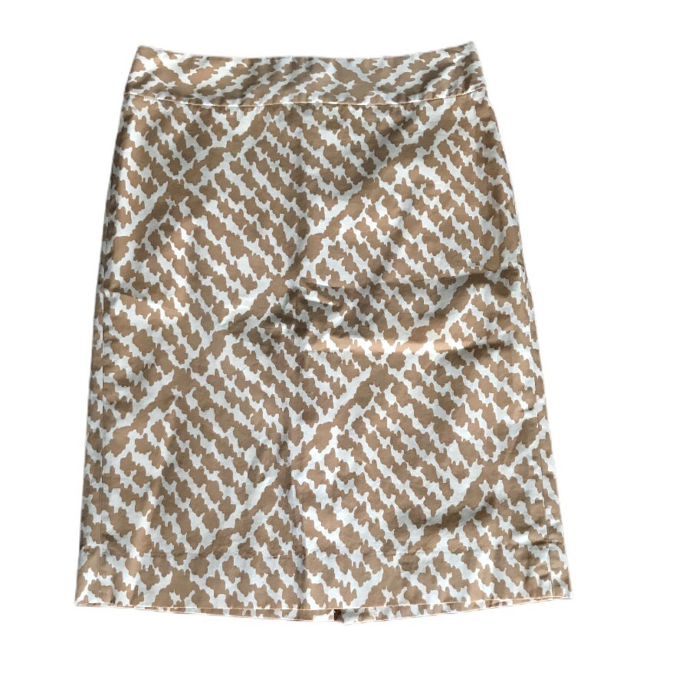 EUC J. Crew lattice cream neutral pencil skirt 0
